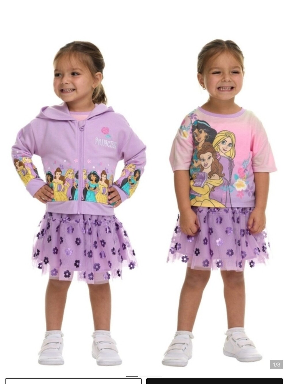 Disney Princess 3 piece Tutu Hoodie and Tee Set